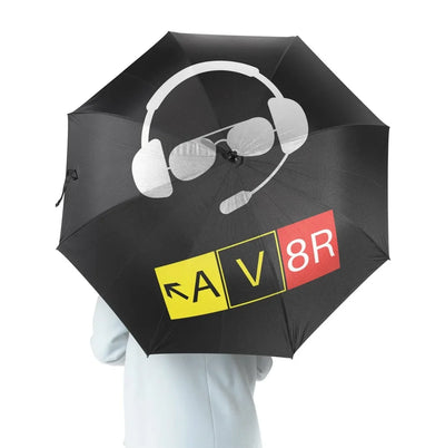 AV8R 2 aviation design on windproof polyester umbrella.