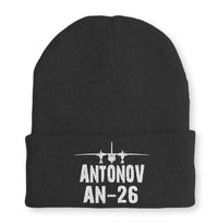 Thumbnail for Antonov AN-26 & Plane Embroidered aviation embroidery on soft knit fabric beanie.