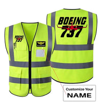 Thumbnail for Amazing Boeing 737 aviation design printed on high-visibility reflective fabric reflective vest.
