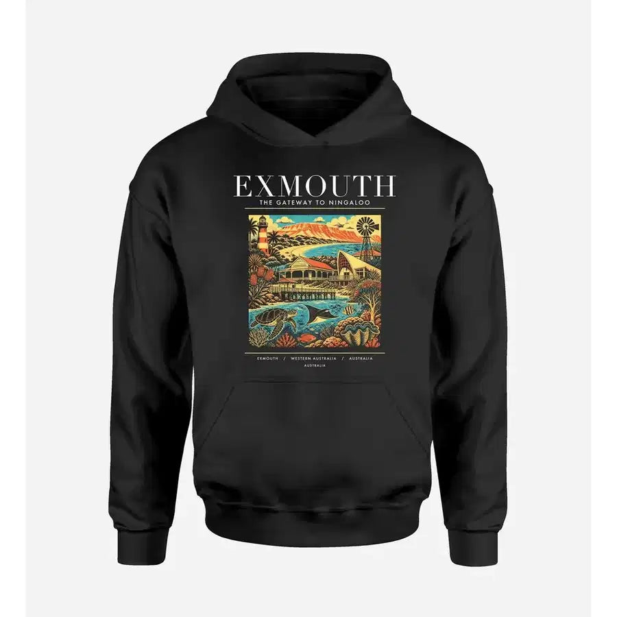 EXMOUTH - Poster - Premium Hoodie - Black
