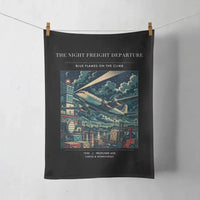 Thumbnail for VINTAGE G4248 - The Night Freight Departure - Designed Towels design on black