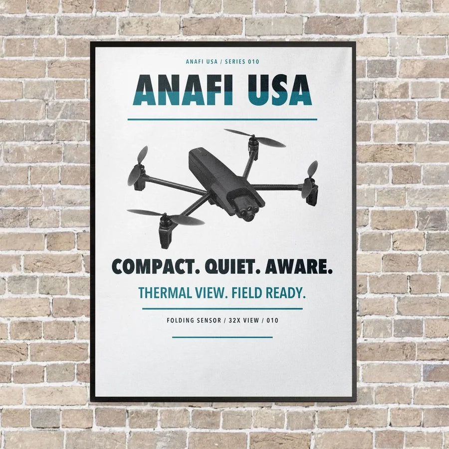 Parrot ANAFI USA vertical canvas print - framed - white background