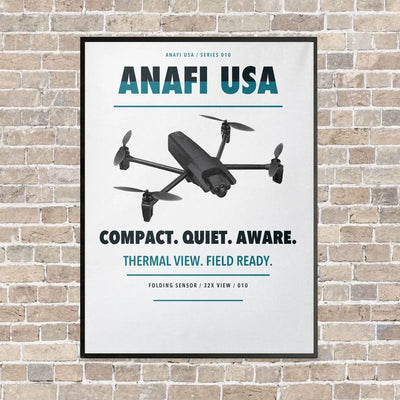 Parrot ANAFI USA vertical canvas print - framed - white background