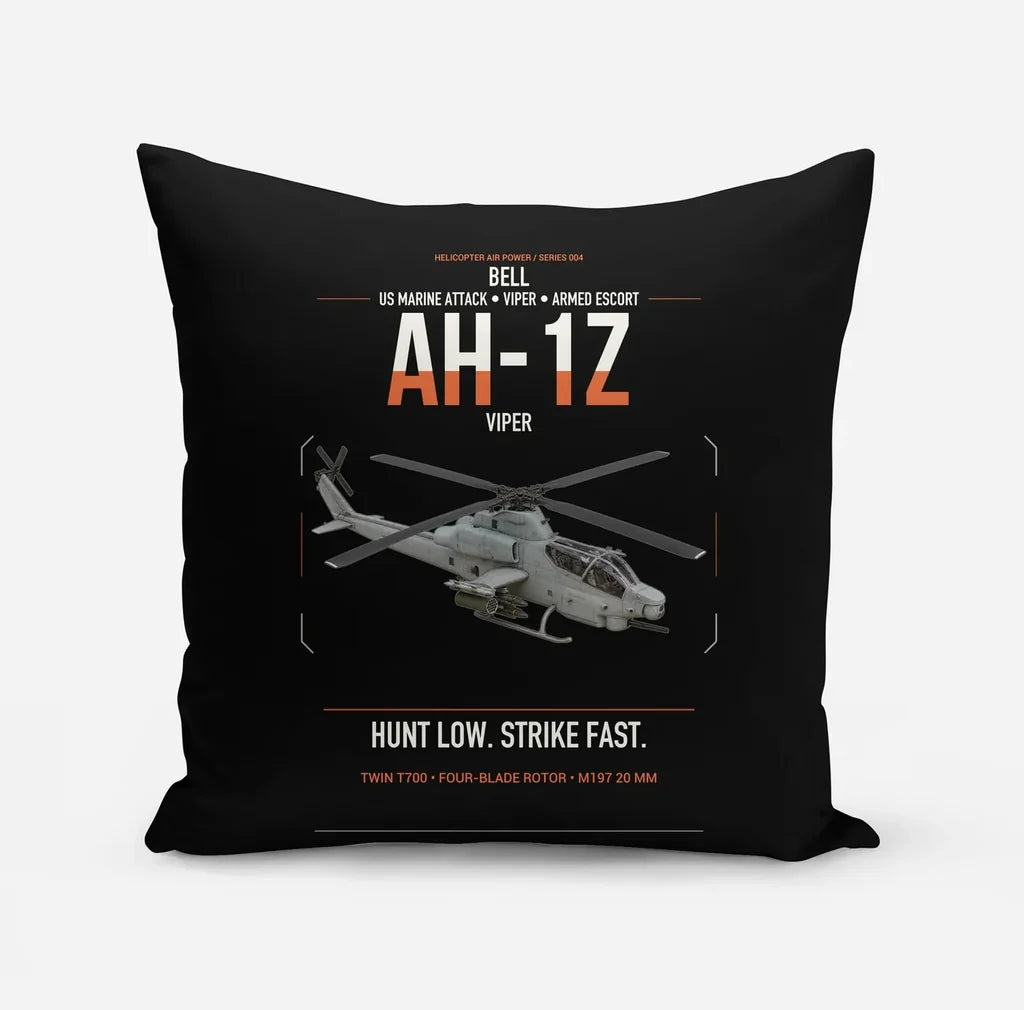 Bell AH-1Z Viper design on black pillow