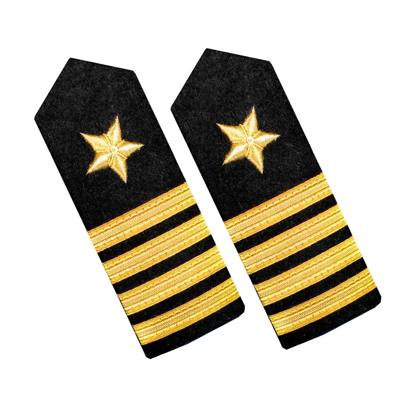 Star Style Pilot Epaulettes (4 Lines) aviation design on crisp poplin cotton with epaulettes pilot uniform.