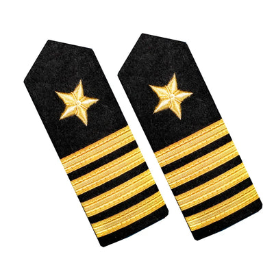 Star Style Pilot Epaulettes (4 Lines) aviation design on crisp poplin cotton with epaulettes pilot uniform.