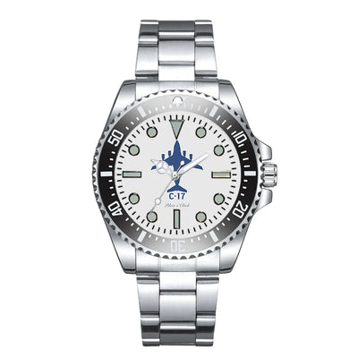 Boeing GlobeMaster C-17 Luxury Aviators aviation-themed aviator watch, polished premium stainless steel.