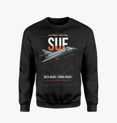 Dassault Super Étendard design on black sweatshirt