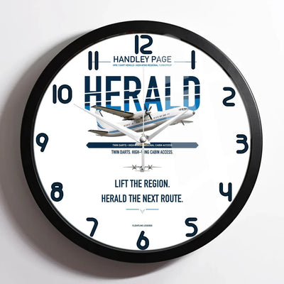 Handley Page HPR.7 Dart Herald design on white framed wall clock