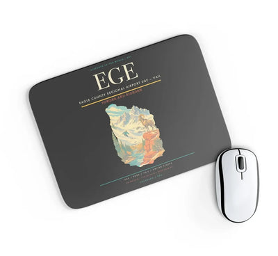 Eagle County Regional Airport (EGE) design on black rectangle mouse pad