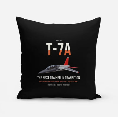 T-7A Red Hawk design on black pillow