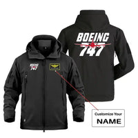Thumbnail for Amazing Boeing 747 Military Jackets (Customizable) aviation design printed on heavy cotton shell with field-style pockets mil.