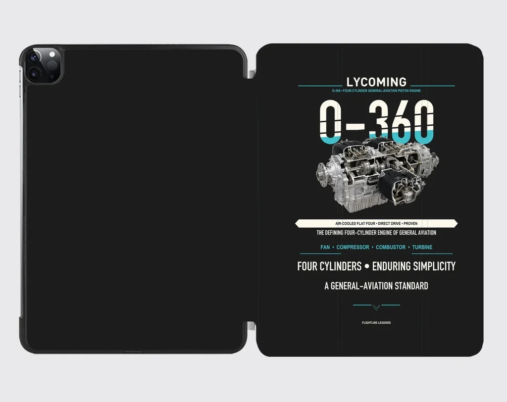 O-360 design on black ipad tablet case