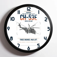 Thumbnail for Sikorsky CH-53E Super Stallion design on white framed wall clock