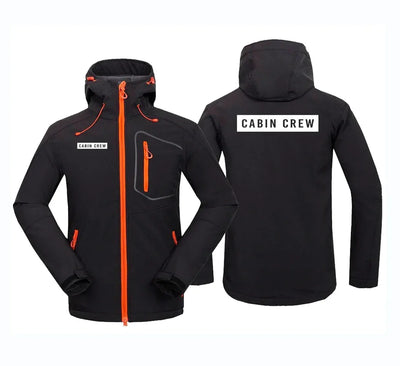 Cabin Crew Text aviation design printed on warm polar fleece polar fleece jacket.