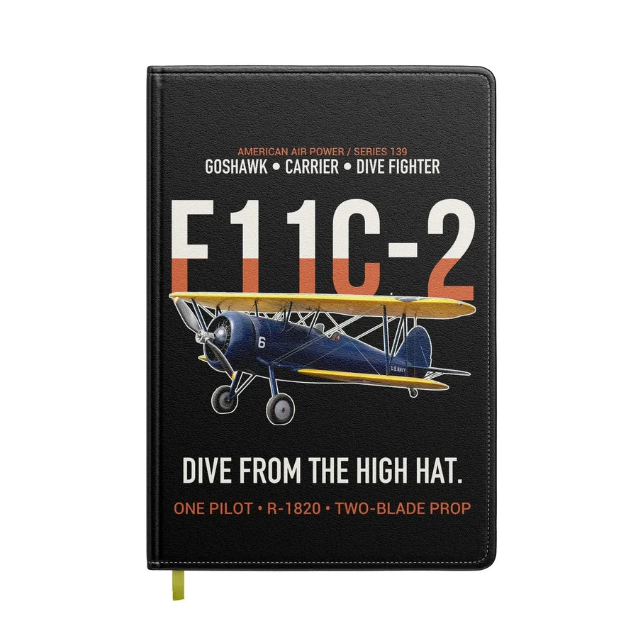 F11C-2 Goshawk Dive from the High Hat design on black notebook