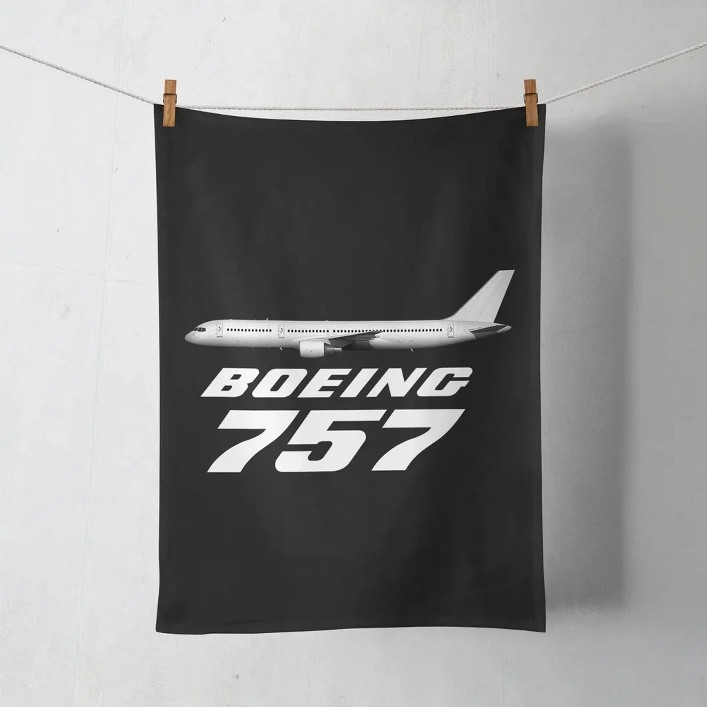 The Boeing 757 aviation design on soft absorbent cotton towel.