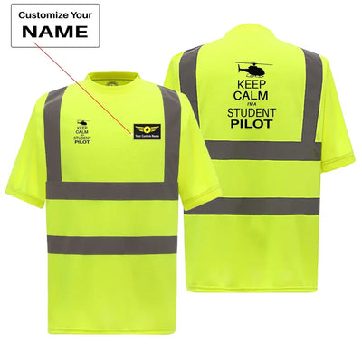 Student Pilot (Helicopter) aviation design printed on soft cotton reflective T-shirt.