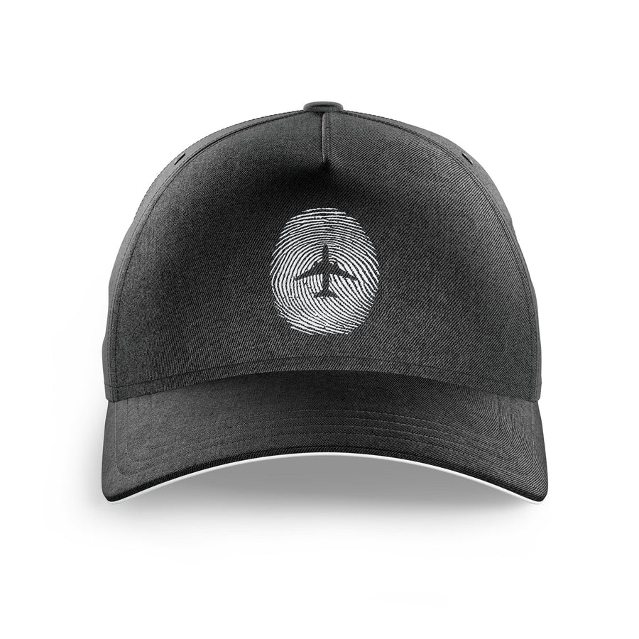 Aviation Finger Print aviation embroidery on durable cotton printed cap.