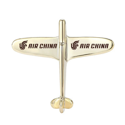 Air China Airlines Airplane Shape aviation-themed airplane-shape brooch, polished alloy.