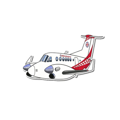 NSW Air Ambulance Beechcraft King Air B350 aviation design airplane sticker in weather-resistant vinyl.