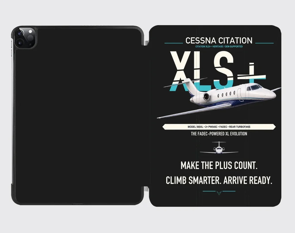 Cessna Citation XLSPlus design on black ipad tablet case