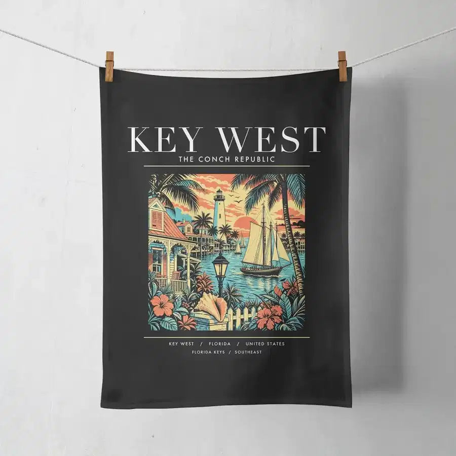 KEY WEST - Poster - Towel - Black