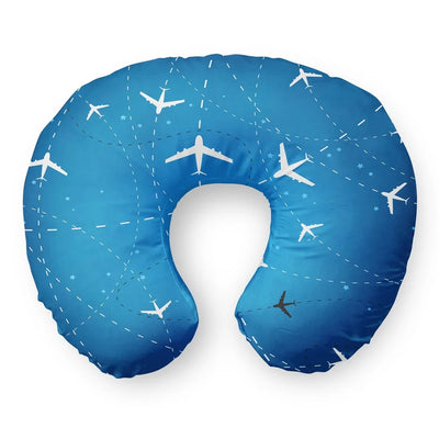 Travelling with Aircraft Travel & Boppy aviation design on memory foam with soft cover travel pillow.
