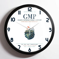 Thumbnail for Gimpo International Airport (GMP) design on white framed wall clock