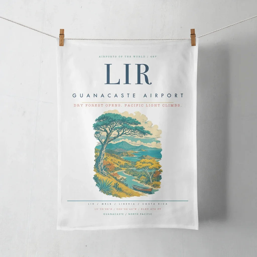 Guanacaste Airport (LIR) design on white towel