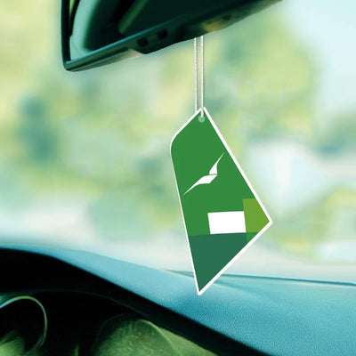 Wideroe Airlines Car aviation design on scented aviation-themed paper car air freshener.
