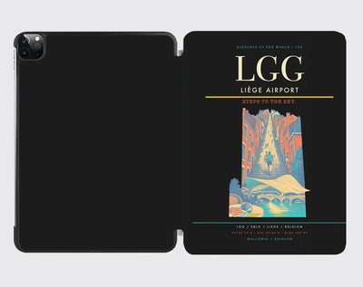 Liège Airport (LGG) design on black ipad tablet case