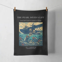 Thumbnail for VINTAGE G4271 - The Pearl Diver's Lift - Designed Towels design on black