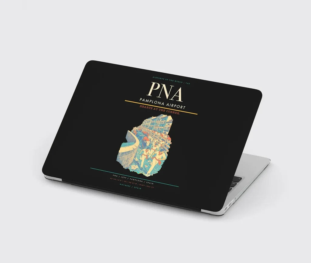 Pamplona Airport (PNA) design on black MacBook case