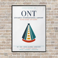 Thumbnail for Ontario International Airport ONT vertical canvas print - framed - white background
