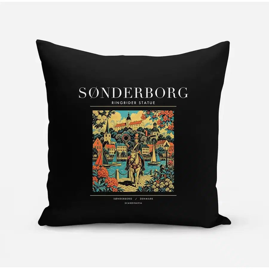 SØNDERBORG - Poster - Pillow - Black