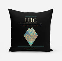 Thumbnail for Urumqi Diwopu International Airport (URC) design on black pillow