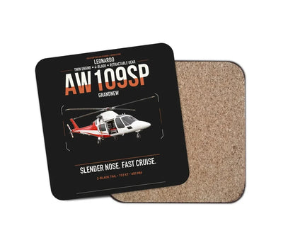 Leonardo AW109SP GrandNew design on black 1 piece coaster