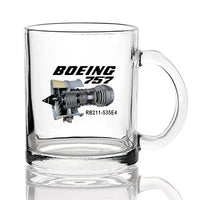 Thumbnail for Boeing 757 & Rolls Royce Engine (RB211) Coffee & aviation design on coffee tea glass, heat-resistant glassware.
