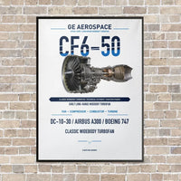 Thumbnail for CF6-50 vertical canvas print - framed - white background