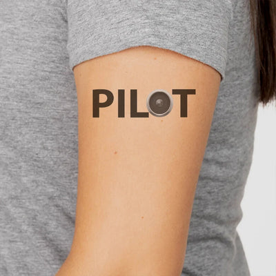 Pilot & Jet Engine aviation temporary tattoo in skin-safe adhesive paper.