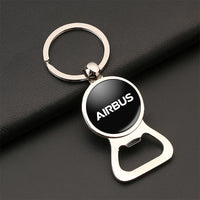 Thumbnail for Airbus & Text Bottle Opener aviation design on bottle-opener key chain, durable metal alloy with built-in opener.