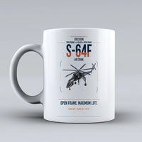 Thumbnail for Erickson S-64F Air Crane design on white ceramic mug, double-side print
