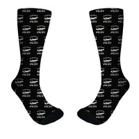 Thumbnail for Get High Every Day Sleep With A aviation design on soft cotton blend socks.