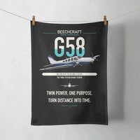Thumbnail for Beechcraft Baron G58 design on black towel