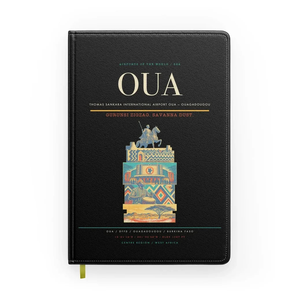 Thomas Sankara International Airport (OUA) design on black notebook