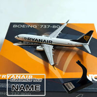 Thumbnail for Side view of Ryanair Airlines B737-800 Airplane Model (1/400 Scale) aviation 20-30cm scale model aircraft in diecast metal.