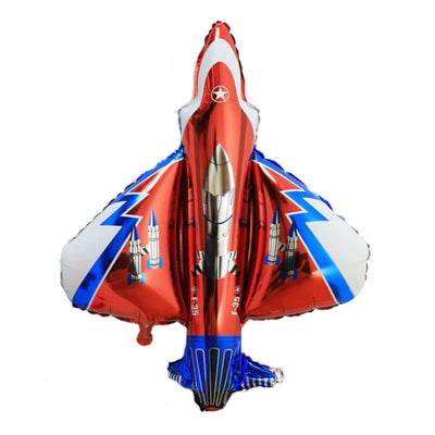 Cartoon Fighter Jet Shaped Balloon: Large Size, Fun Aircraft Design(90*85CM) aviation themed airplane balloon in durable late.