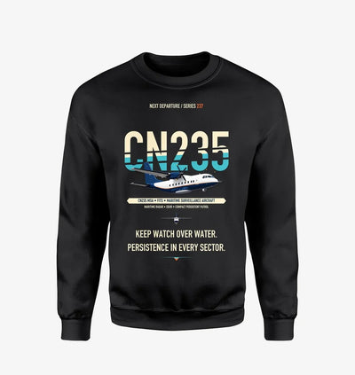 Airbus CN235 Maritime Surveillance Aircraft design on black sweatshirt