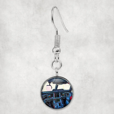 Airbus A350 Cockpit aviation-themed earrings, polished hypoallergenic alloy.